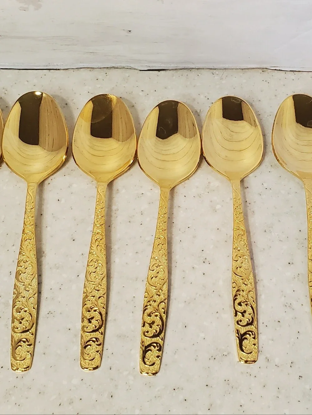 International Silver Americana Golden Heritage 44 Pc Gold Tone Flatware Set Serv
